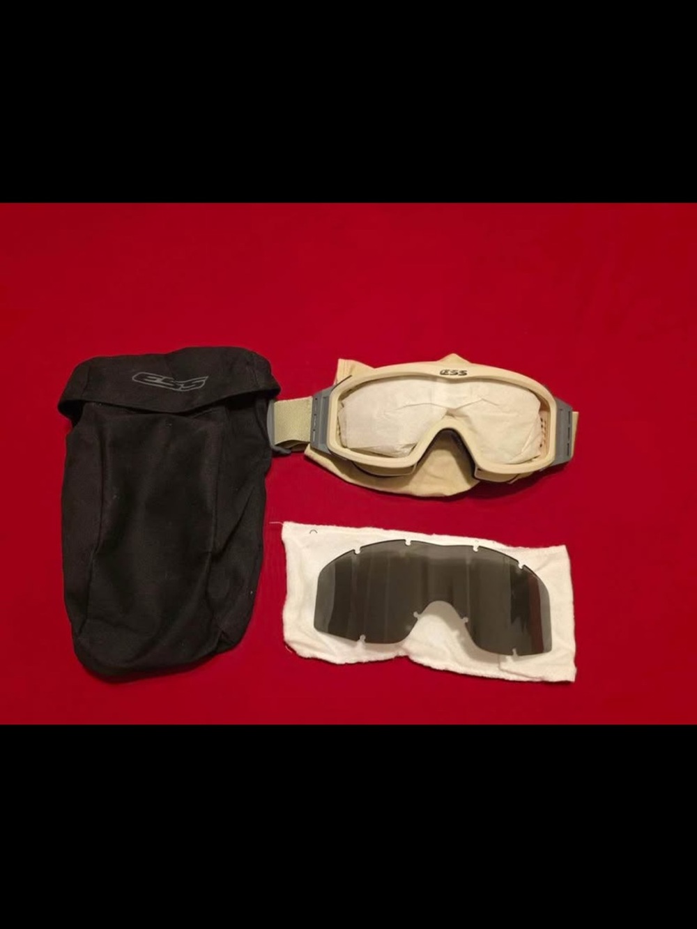 Desert Tan Protective Goggles with Smoke Replacement Lens